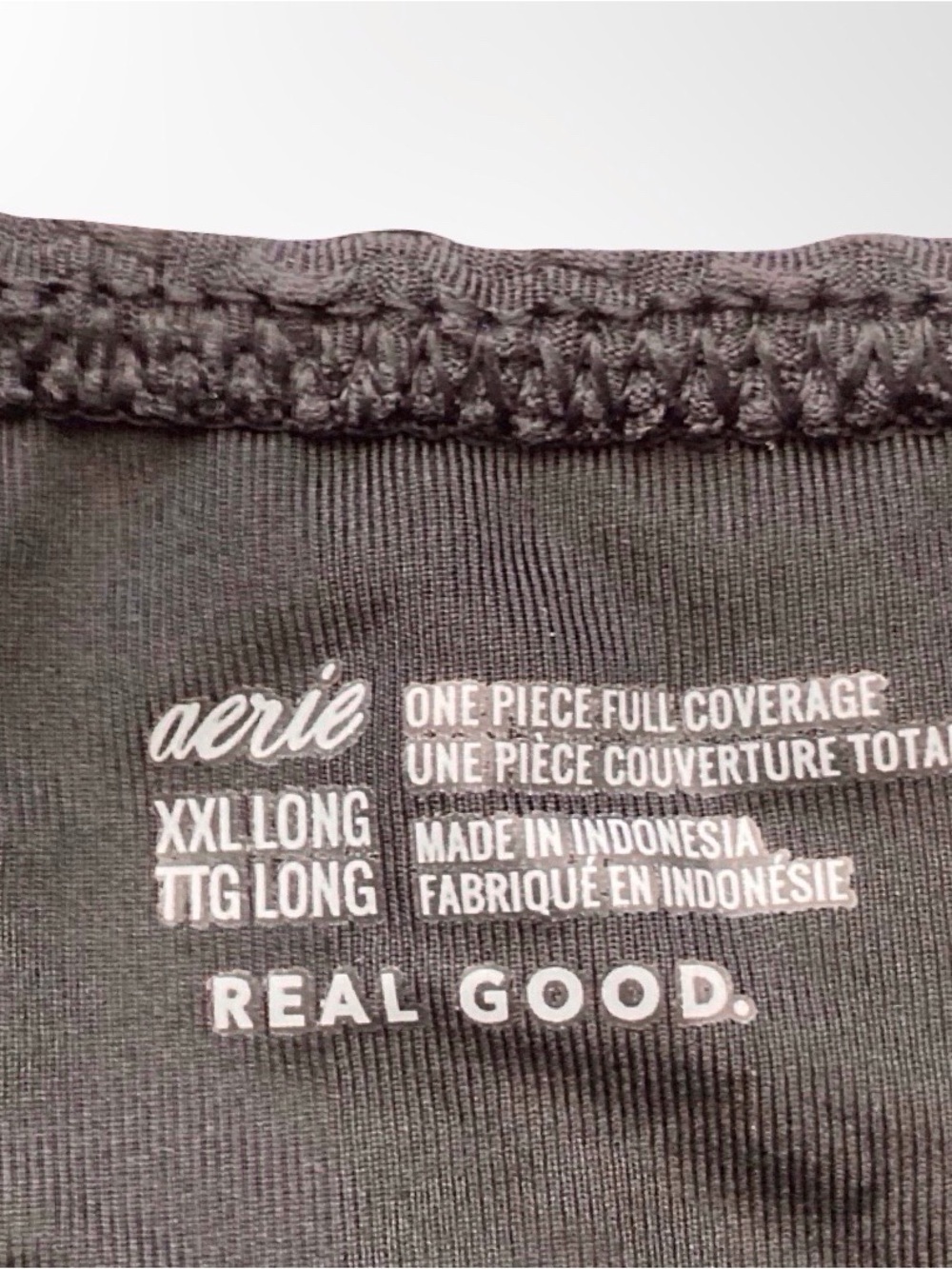 Aerie One Piece Full Coverage Swimsuit | Black Textured | XXL Long / Tall NWT - Picture 3 of 12